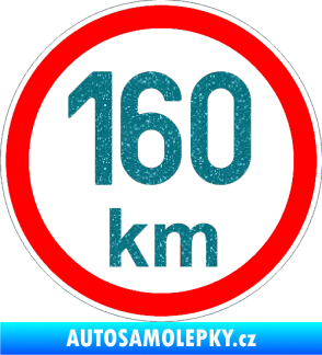 Samolepka Maximální rychlost 160km - nejvyšší konstrukční rychlost Ultra Metalic tyrkysová