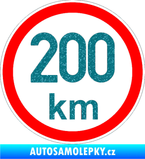 Samolepka Maximální rychlost 200km - nejvyšší konstrukční rychlost Ultra Metalic tyrkysová