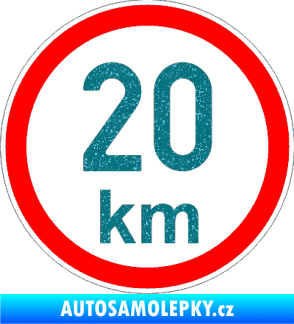 Samolepka Maximální rychlost 20km - nejvyšší konstrukční rychlost Ultra Metalic tyrkysová