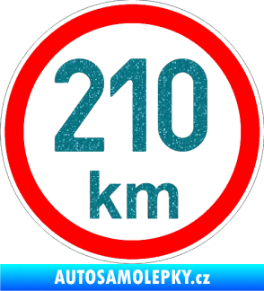 Samolepka Maximální rychlost 210km - nejvyšší konstrukční rychlost Ultra Metalic tyrkysová