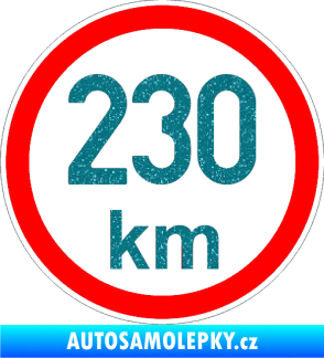 Samolepka Maximální rychlost 230km - nejvyšší konstrukční rychlost Ultra Metalic tyrkysová