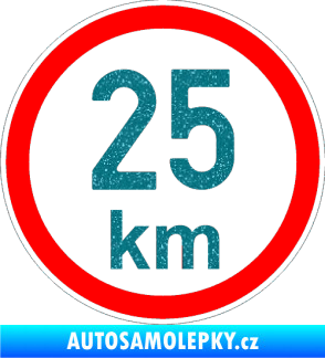 Samolepka Maximální rychlost 25km - nejvyšší konstrukční rychlost Ultra Metalic tyrkysová