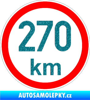 Samolepka Maximální rychlost 270km - nejvyšší konstrukční rychlost Ultra Metalic tyrkysová