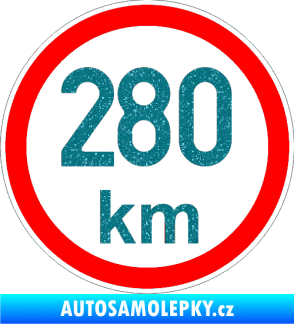 Samolepka Maximální rychlost 280km - nejvyšší konstrukční rychlost Ultra Metalic tyrkysová