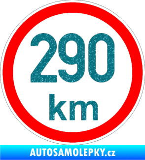 Samolepka Maximální rychlost 290km - nejvyšší konstrukční rychlost Ultra Metalic tyrkysová