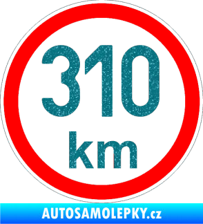 Samolepka Maximální rychlost 310km - nejvyšší konstrukční rychlost Ultra Metalic tyrkysová