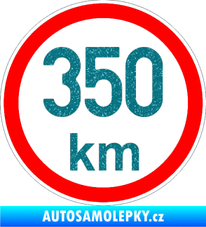 Samolepka Maximální rychlost 350km - nejvyšší konstrukční rychlost Ultra Metalic tyrkysová