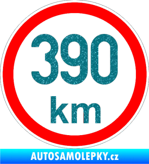 Samolepka Maximální rychlost 390km - nejvyšší konstrukční rychlost Ultra Metalic tyrkysová