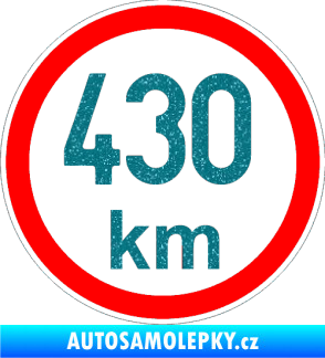 Samolepka Maximální rychlost 430km - nejvyšší konstrukční rychlost Ultra Metalic tyrkysová