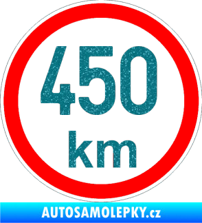 Samolepka Maximální rychlost 450km - nejvyšší konstrukční rychlost Ultra Metalic tyrkysová