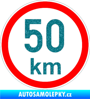 Samolepka Maximální rychlost 50km - nejvyšší konstrukční rychlost Ultra Metalic tyrkysová