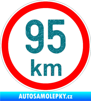 Samolepka Maximální rychlost 95km - nejvyšší konstrukční rychlost Ultra Metalic tyrkysová