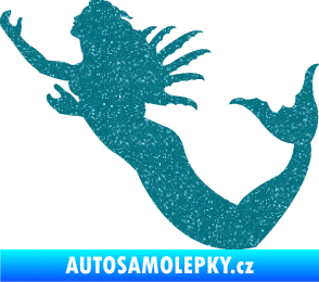 Samolepka Mořská panna levá siréna Ultra Metalic tyrkysová