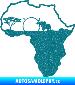 Samolepka Motiv Afrika 002 slon Ultra Metalic tyrkysová