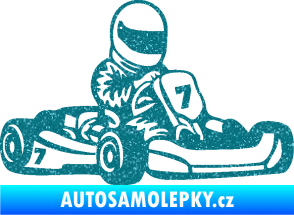Samolepka Motokára 002 pravá Ultra Metalic tyrkysová