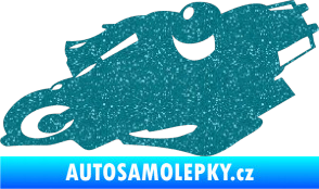 Samolepka Motorka 007 levá silniční motorky Ultra Metalic tyrkysová