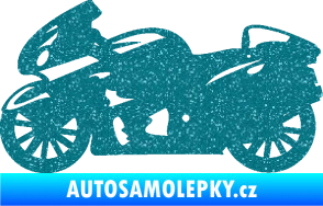 Samolepka Motorka 048 levá silniční Ultra Metalic tyrkysová