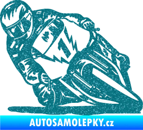 Samolepka Motorka 051 levá Ultra Metalic tyrkysová