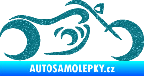 Samolepka Motorka 057 pravá obrys Ultra Metalic tyrkysová