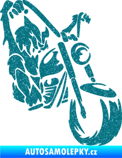 Samolepka Motorkář 015 pravá harley Ultra Metalic tyrkysová