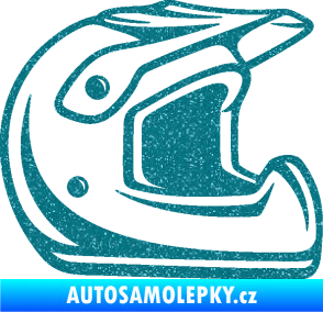 Samolepka Motorkářská helma 002 pravá Ultra Metalic tyrkysová
