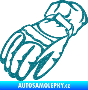 Samolepka Motorkářské rukavice 003 levá Ultra Metalic tyrkysová