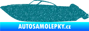 Samolepka Motorový člun 003 levá Ultra Metalic tyrkysová
