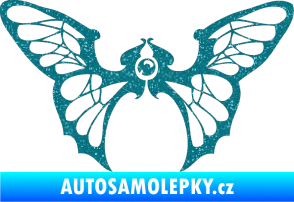 Samolepka Motýl 001 pravá Ultra Metalic tyrkysová