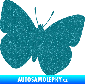 Samolepka Motýl 011 pravá Ultra Metalic tyrkysová