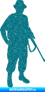 Samolepka Myslivec 004 pravá Ultra Metalic tyrkysová