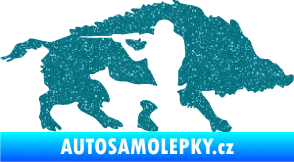 Samolepka Myslivost 006 pravá divoké prase Ultra Metalic tyrkysová