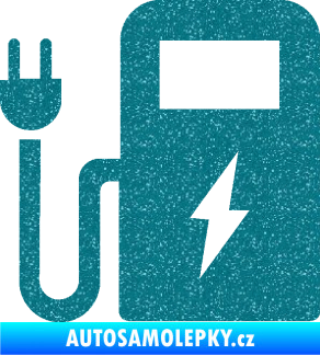 Samolepka Nabíjecí stanice 001 levá elektromobil charge Ultra Metalic tyrkysová
