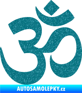 Samolepka Náboženský symbol Hinduismus Óm 001 Ultra Metalic tyrkysová