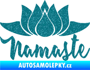 Samolepka Namaste 001 lotosový květ Ultra Metalic tyrkysová