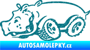 Samolepka Off Road 006 levá hroch Ultra Metalic tyrkysová
