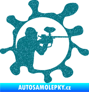 Samolepka Paintball 004 pravá Ultra Metalic tyrkysová