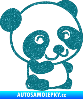 Samolepka Panda 002 pravá Ultra Metalic tyrkysová