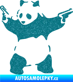 Samolepka Panda 007 levá gangster Ultra Metalic tyrkysová