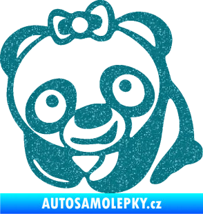 Samolepka Panda baby levá Ultra Metalic tyrkysová