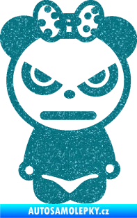 Samolepka Panda girl Ultra Metalic tyrkysová