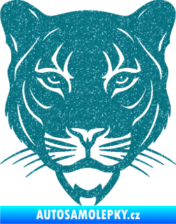 Samolepka Panter 002 hlava black panther Ultra Metalic tyrkysová