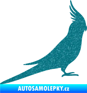Samolepka Papoušek 002 pravá Ultra Metalic tyrkysová