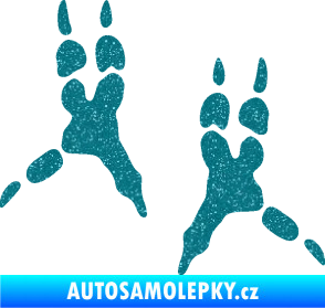 Samolepka Papoušek 008 stopy levá Ultra Metalic tyrkysová