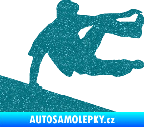 Samolepka Parkour 001 pravá Ultra Metalic tyrkysová