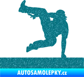 Samolepka Parkour 002 levá Ultra Metalic tyrkysová