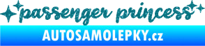 Samolepka Passenger Princess 002 nápis s hvězdičkami Ultra Metalic tyrkysová