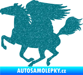 Samolepka Pegas 001 levá okřídlený kůň Ultra Metalic tyrkysová