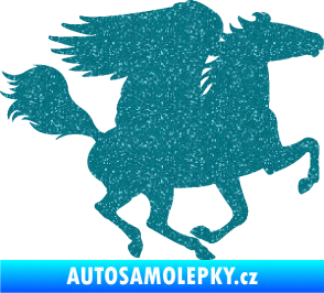Samolepka Pegas 001 pravá okřídlený kůň Ultra Metalic tyrkysová