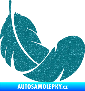 Samolepka Peříčko 008 pravá Ultra Metalic tyrkysová