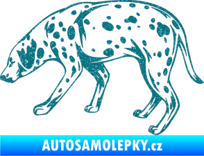 Samolepka Pes 001 levá Dalmatin Ultra Metalic tyrkysová